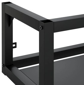 fekete vas fürdőszobai fali mosdókagylókeret 79 x 38 x 31 cm