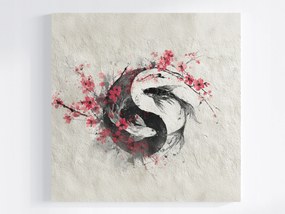 Canvas Koi Halak Yin Yang Japán Sakura Feng Shui Vászonkép 40x40