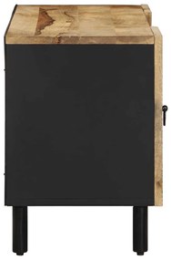 fekete tömör nyers mangófa TV-szekrény 105 x 33,5 x 46 cm