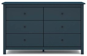 Sötétkék borovi fenyő alacsony komód 130x80 cm Misti – Marckeric