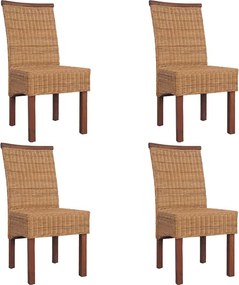 vidaXL 4 db barna természetes rattan étkezőszék