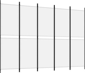 vidaXL fehér 5 paneles paraván 250x180 cm szövet