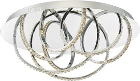 DAR LIGHTING ZAN5050 ZANCARA Kristály Mennyezeti Lámpa Csiszolt Króm LED IP20