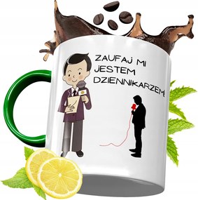 Zöld Bögre Újságírónak Születésnapi Ajándéknak, fényképes nyomattal