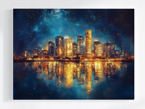 Vászonkép Canvas Város Éjszaka Csillagok Felhőkarcolók New York Usa 80x60