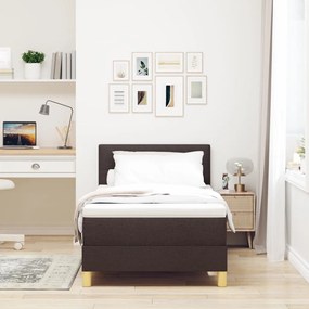 Box Spring Ágy Matraccal Sötétbarna 90x200 cm Szövet