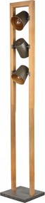 Ipari Loft Állólámpa 150CM 3XE14 Fa Fém