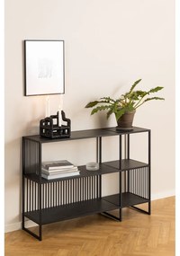 Fekete könyvespolc kő dekorral 120x83 cm Strington – Actona