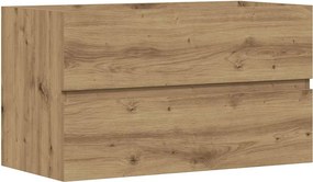 vidaXL kézműves tölgy színű szerelt fa mosdószekrény 90 x 38,5 x 45 cm