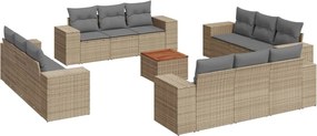 vidaXL 13 részes bézs polyrattan kerti ülőgarnitúra párnákkal
