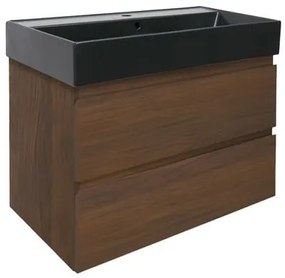 Fürdőszoba szekrény mosdóval SAT B-Way 59x50x45 cm diószőnyeg BWAY260NUTU2BB
