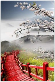 Poszterek 80x120 Vörös hĂd JapĂĄnban