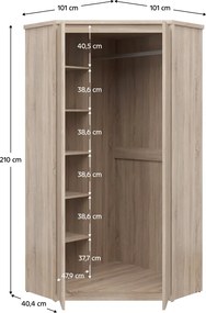 Sarokszekrény 2D, sonoma tölgy, NORTY TYP 27