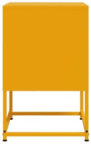 2 db mustársárga acél éjjeliszekrény 36x39x60,5 cm