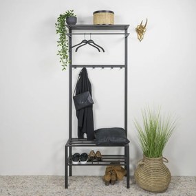 Fekete fém előszoba bútor 70x178x29 cm Ivar – Spinder Design