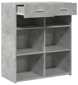 betonszürke szerelt fa tálalószekrény 80 x 42,5 x 93 cm