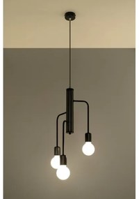 Csillár zsinóron DUOMO 3M 3xE27/60W/230V fekete