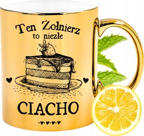 Prémium Arany Csillogó Bögre Katona Ajåndék Nyomtatott Fotóval