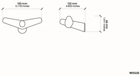 Fogas "Tail Wing", kicsi, 2 változat - Woud Variáns: világos tölgyfa