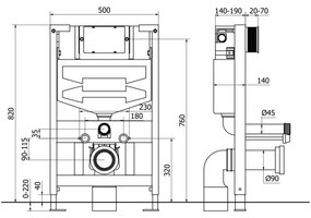 Mexen Fenix XS-F, süllyesztett modul és Rico falra szerelhető WC, lassan eső üléssel, világosszürke matt, 68030724061