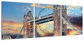 Kép - Tower Bridge, London, Anglia (órával) (90x30 cm)