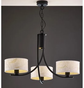 Jupiter 2103 - ARTHUR láncos csillár 3xE27/15W/230V fehér/fekete/márvány dekor