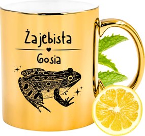 Prémium Arany Csillogó Bögre Ajándék Nyomtatott Fotóval