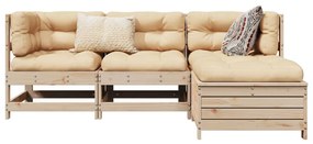 vidaXL 4 részes tömör fenyőfa kerti kanapészett