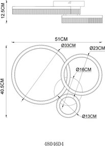 Globo 48046D4 - LED mennyezeti lámpatest ZARA LED/24W/230V 3000K 40,5x51 cm