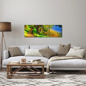 A víz menti sétányok képe (órával) (90x30 cm)