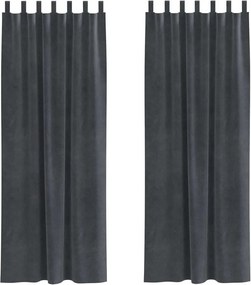 vidaXL Sötétítő függönyök 2 pcs Világosszürke 140 x 225 cm Bársony