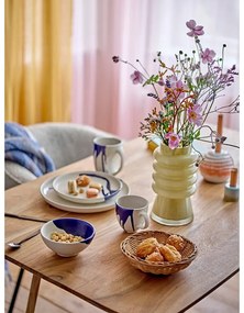 Fehér-kék agyagkerámia bögre 310 ml Okayama – Bloomingville