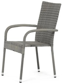 Szürke Polyrattan Kerti Szék, Fém Vázzal. AZC-S2114 GREY