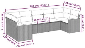 7 részes bézs polyrattan kerti ülőgarnitúra párnákkal