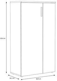 ETON cipős szekrény, fehér/szürke betonhatású