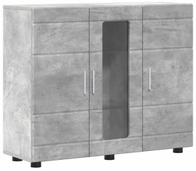 Széf polcokkal ajtóval Beton szürke 55.5 x 29 x 100 cm Faanyag