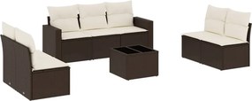vidaXL 8 részes barna polyrattan kerti ülőgarnitúra párnákkal