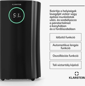 Klarstein DryFy ProConnect 24 párátlanító, 24 l/nap, 30 m², WiFi, App, LED kijelző, 24-órás időzítő