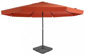 Terrakotta színű kültéri napernyő hordozható talppal