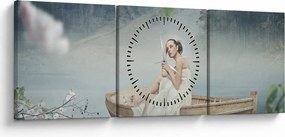 Kép - nő a hajón (órával) (90x30 cm)