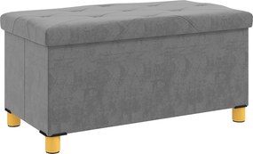 HOMCOM Összecsukható Tárolópad Kárpitozott Pad, Bársonyos Kinézettel, Tárolópad Lábakkal, Trunk Pad Nappaliba, Hálószobába, Előszobába 76 x 38 x 38 cm