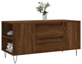 barna tölgyszínű szerelt fa dohányzóasztal 102 x 44,5 x 50 cm