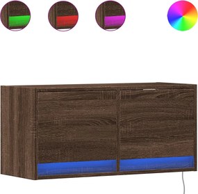 vidaXL barna tölgyszínű fali TV-szekrény LED-del 80x31x35 cm