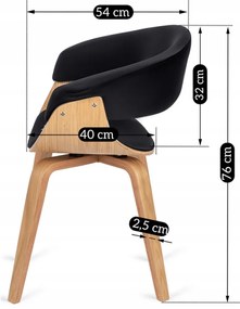 Elegáns Étkezőszék Aranytölgy/Fekete Színben. GARY