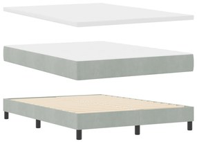 Boxspring Ágy Matrac Kép Sötétszürke 140x200 cm Bársony