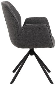 Sötétszürke kárpitozott étkezőfotel Aura – Actona