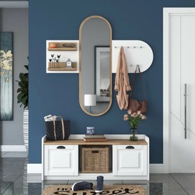 Ema White and Walnut előszoba szett