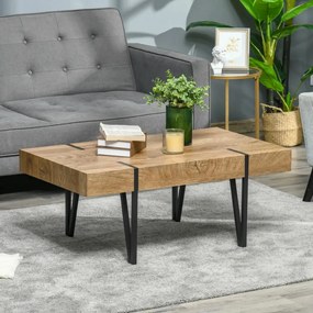 HOMCOM Dohányzóasztal, ipari design, 105 cm x 60 cm x 42 cm fekete-barna