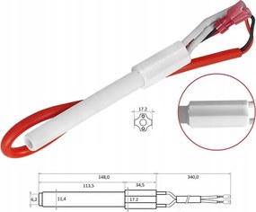 Kerámia öngyújtó 300 W pellet égő Pellas