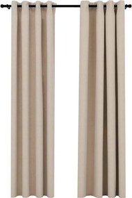 vidaXL 2 db bézs vászonhatású sötétítőfüggöny 140 x 225 cm